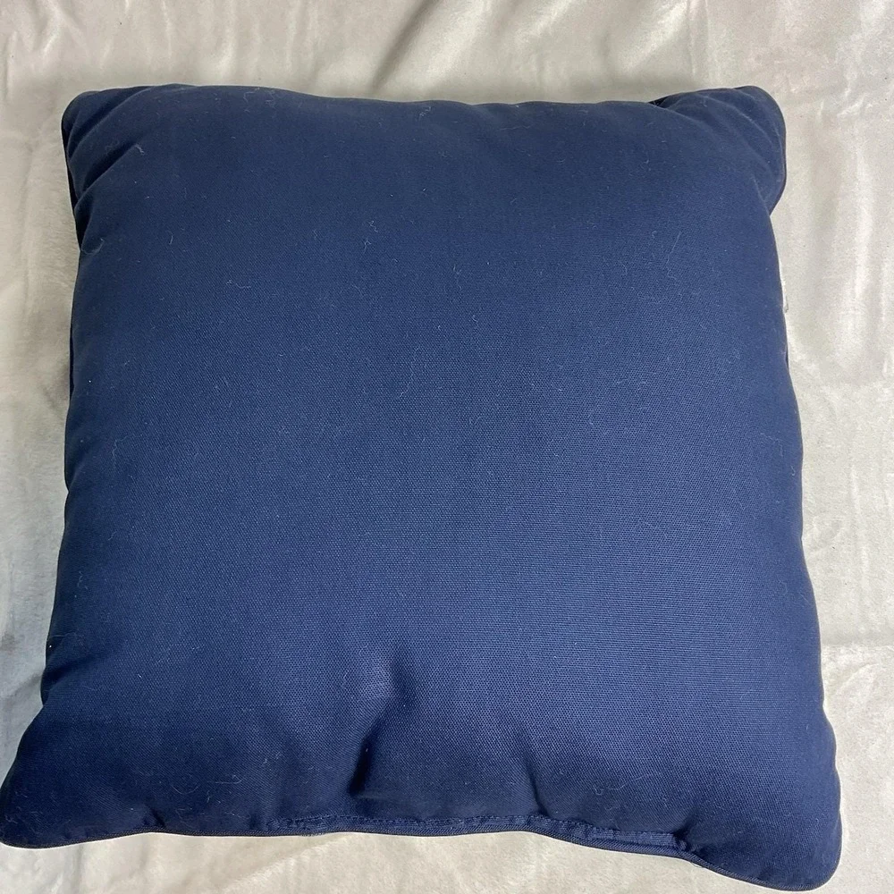 VTG Lighthouse Nautical Flags Pillow Coastal Scene Blue 16